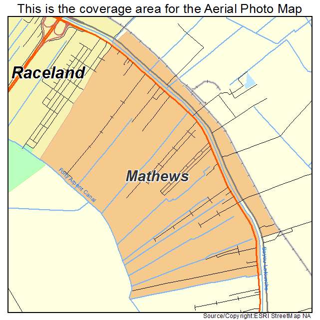 Mathews, LA location map 