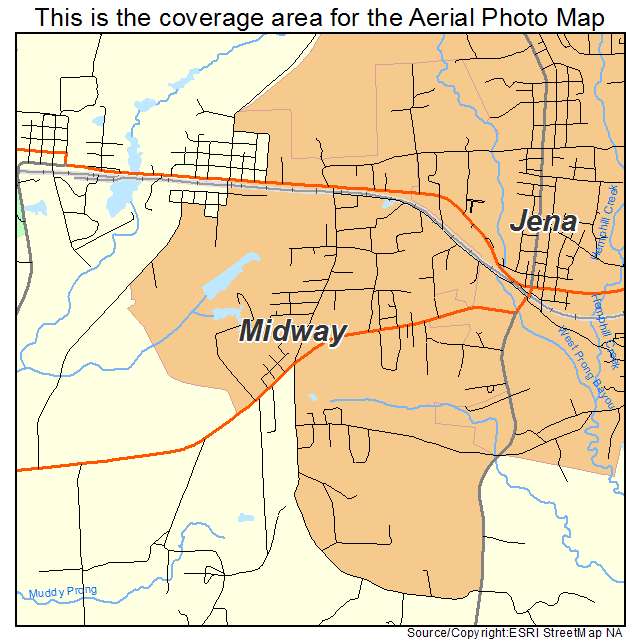 Midway, LA location map 