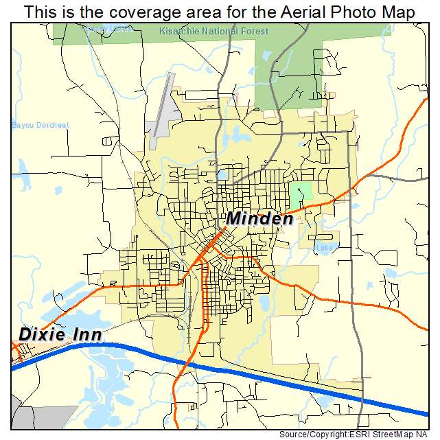 Minden, LA location map 