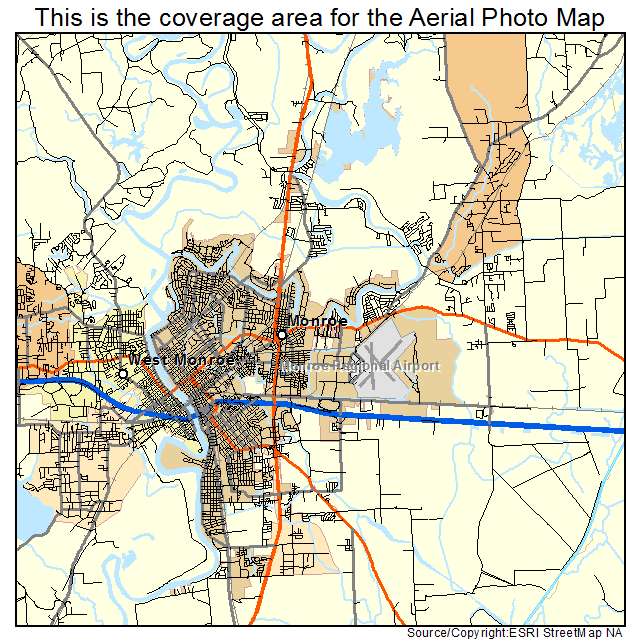 Monroe, LA location map 