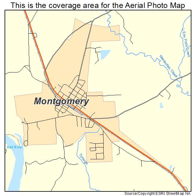 Montgomery, LA location map 