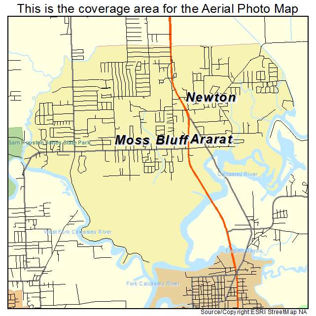 Moss Bluff, LA location map 