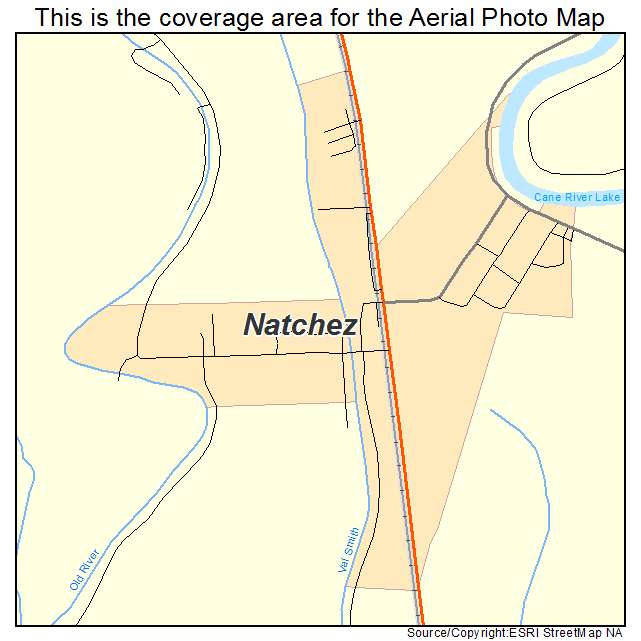Natchez, LA location map 