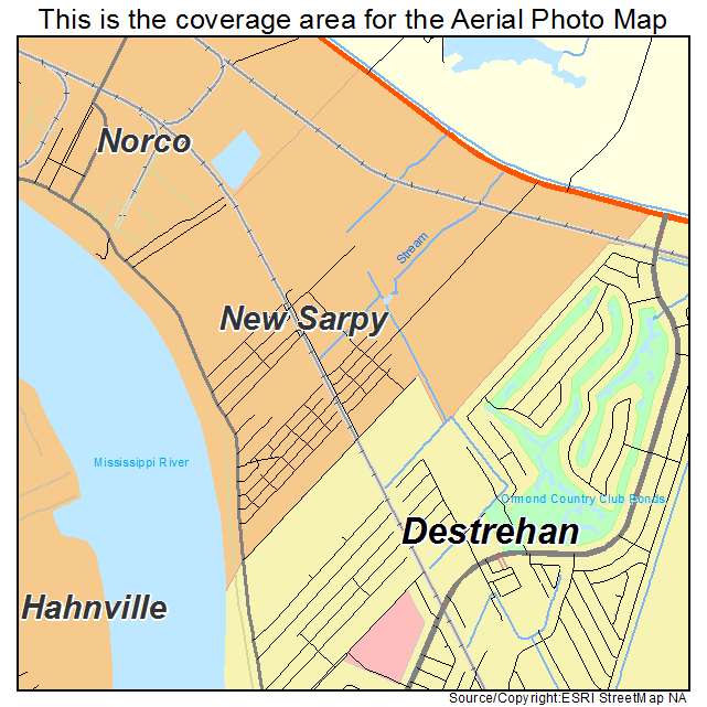 New Sarpy, LA location map 