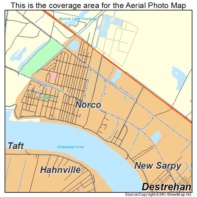 Norco, LA location map 