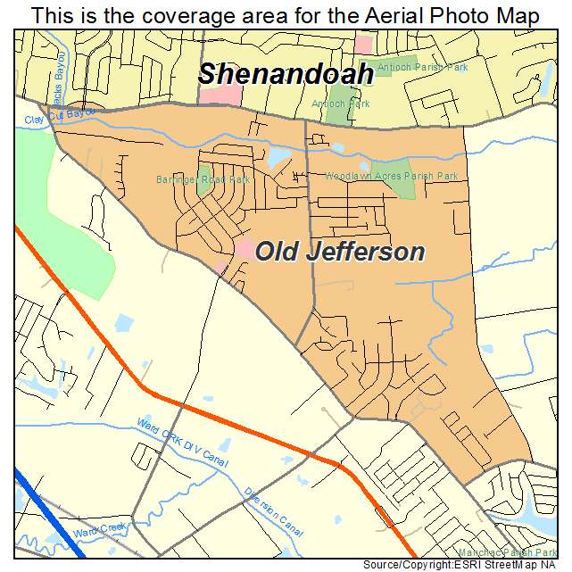 Old Jefferson, LA location map 
