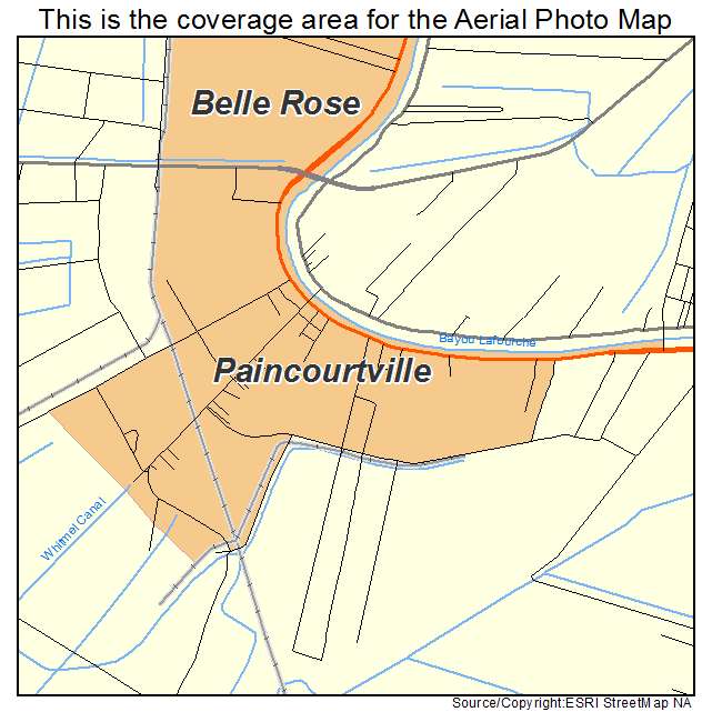 Paincourtville, LA location map 