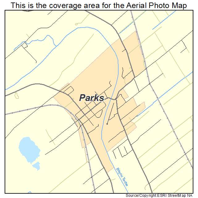 Parks, LA location map 