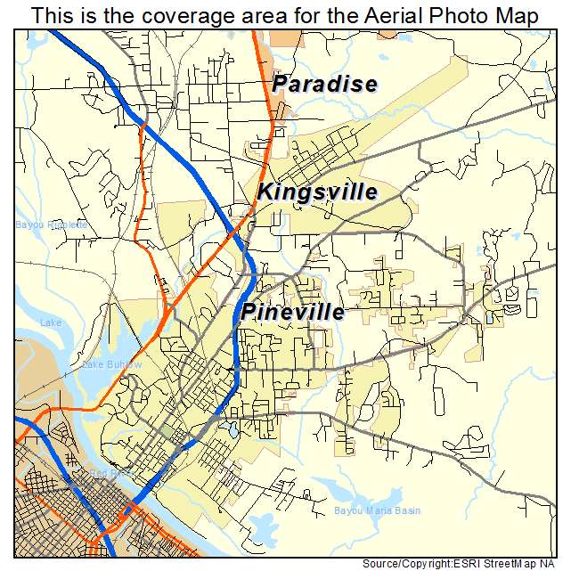 Pineville, LA location map 