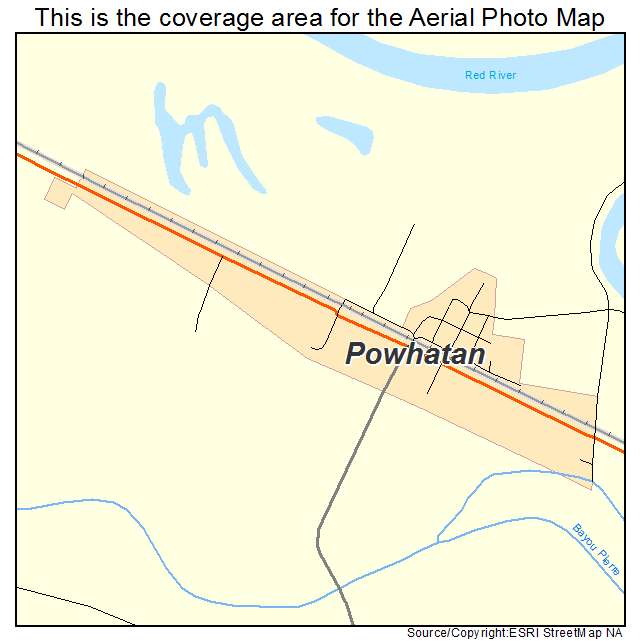 Powhatan, LA location map 