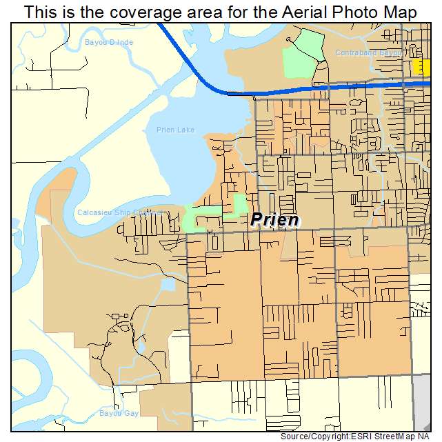 Prien, LA location map 