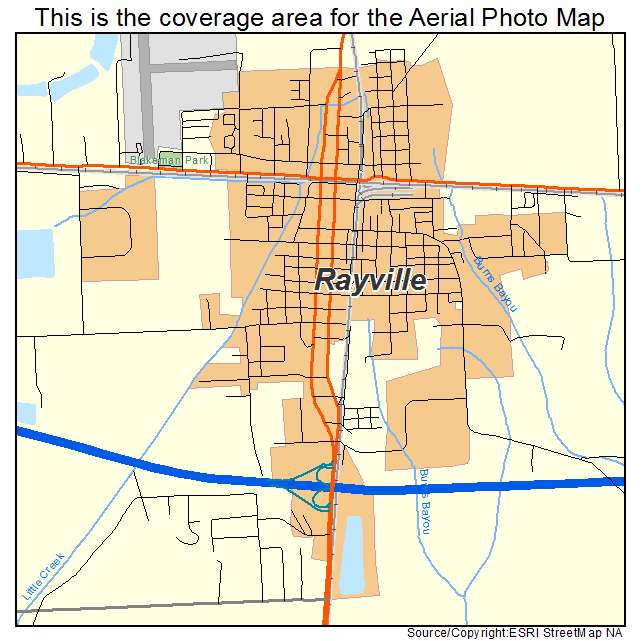 Rayville, LA location map 