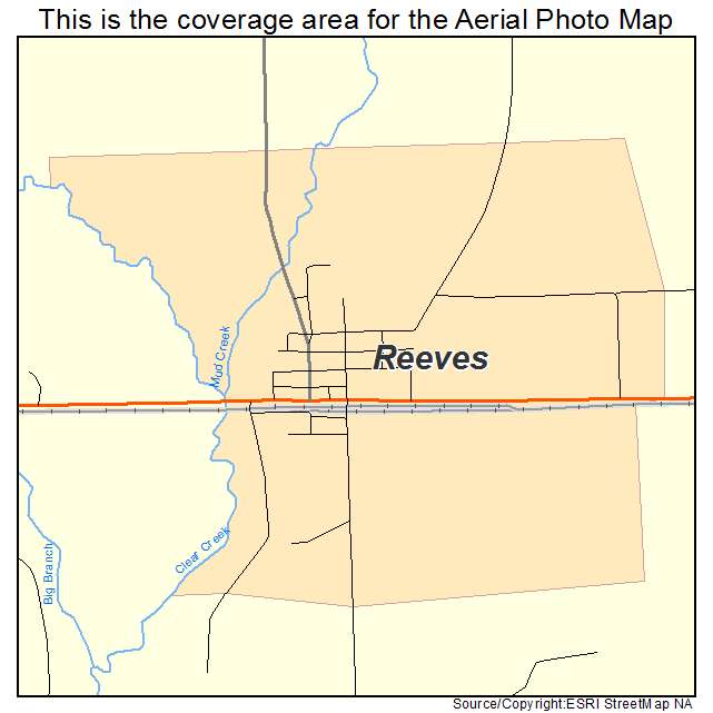 Reeves, LA location map 