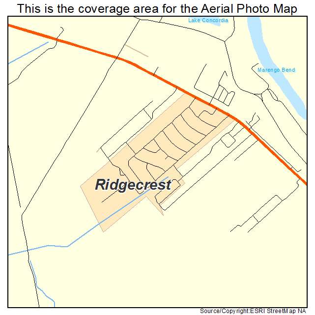 Ridgecrest, LA location map 