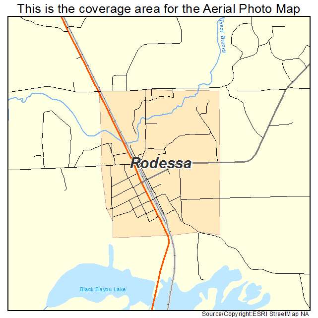 Rodessa, LA location map 