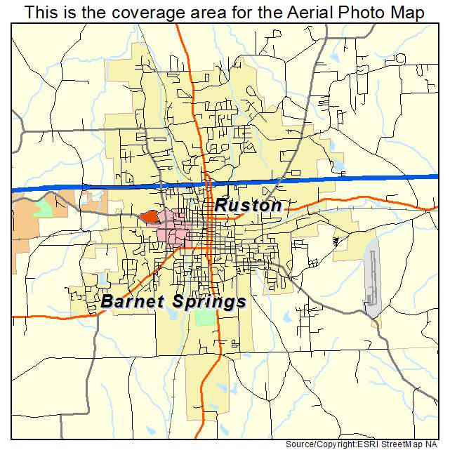 Ruston, LA location map 