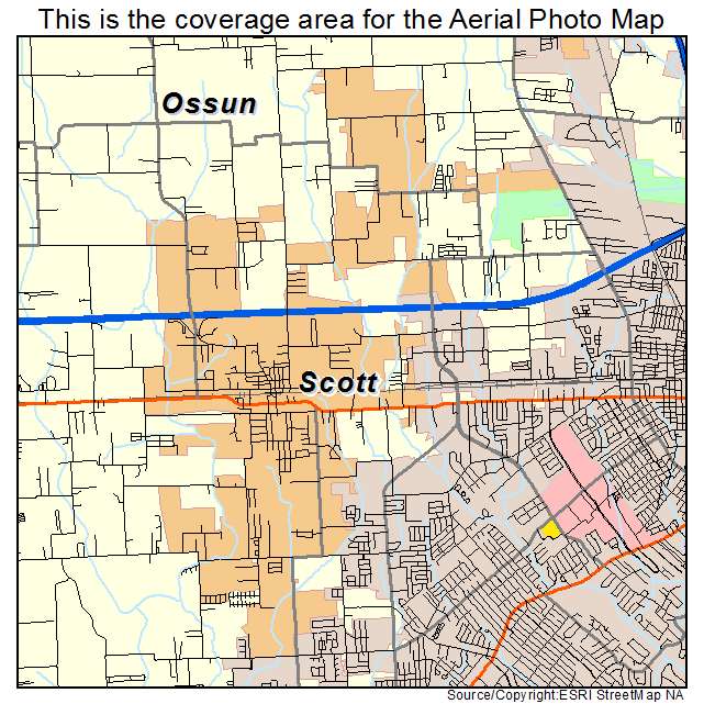 Scott, LA location map 