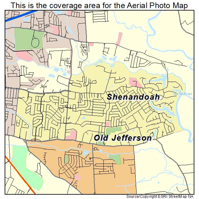 Shenandoah, LA location map 