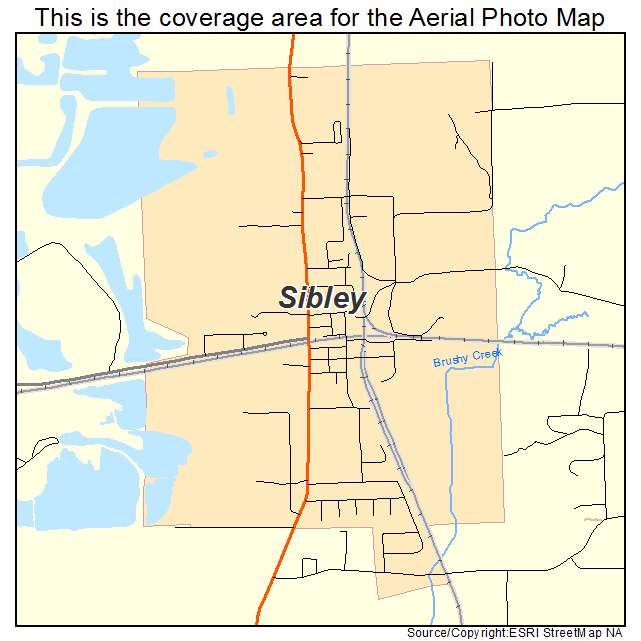 Sibley, LA location map 