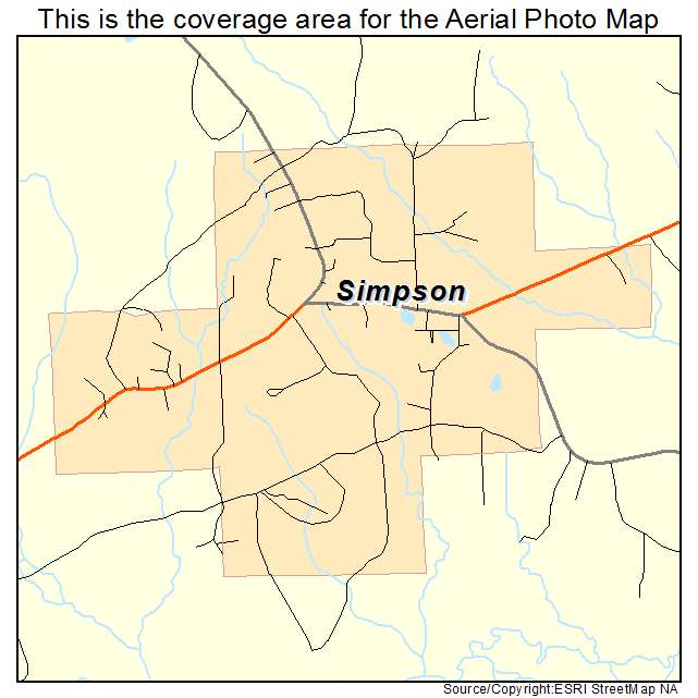 Simpson, LA location map 