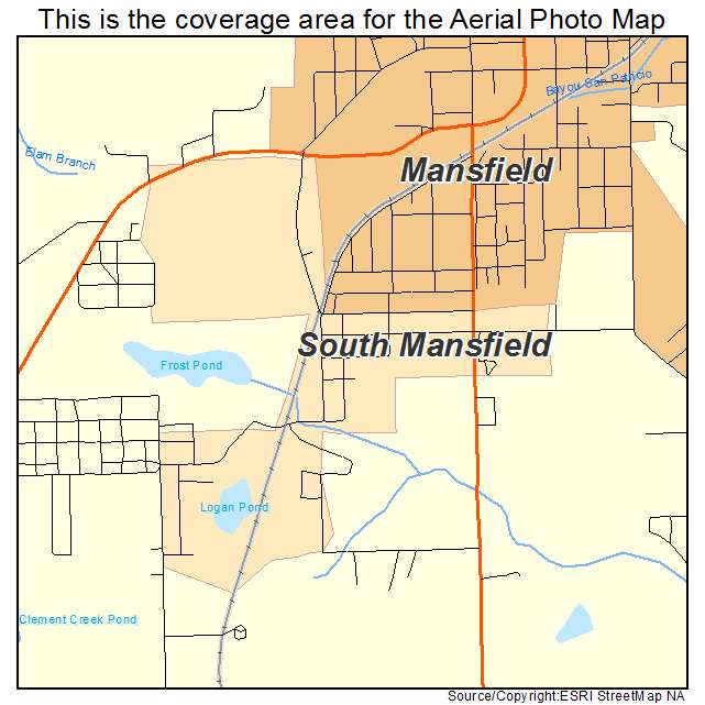 South Mansfield, LA location map 