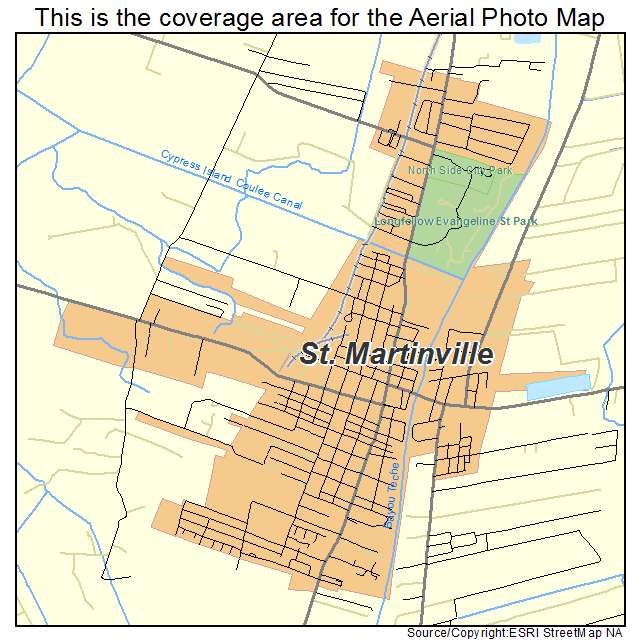 St Martinville, LA location map 