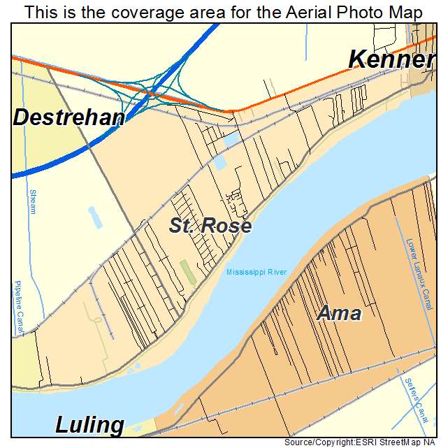 St Rose, LA location map 