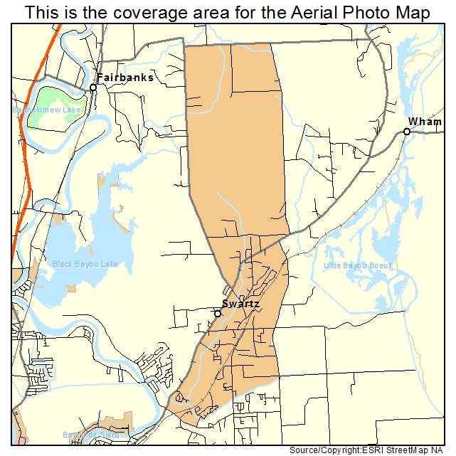 Swartz, LA location map 