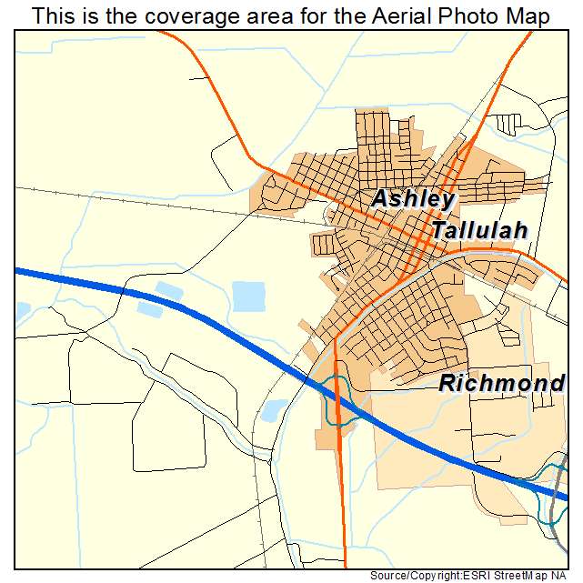 Tallulah, LA location map 