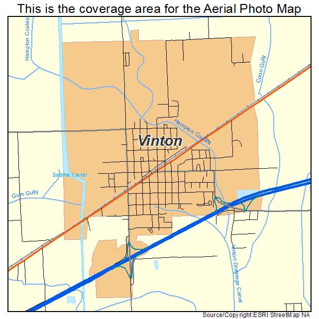 Vinton, LA location map 