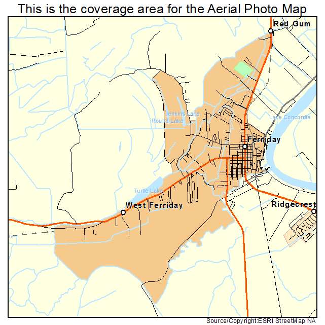 West Ferriday, LA location map 