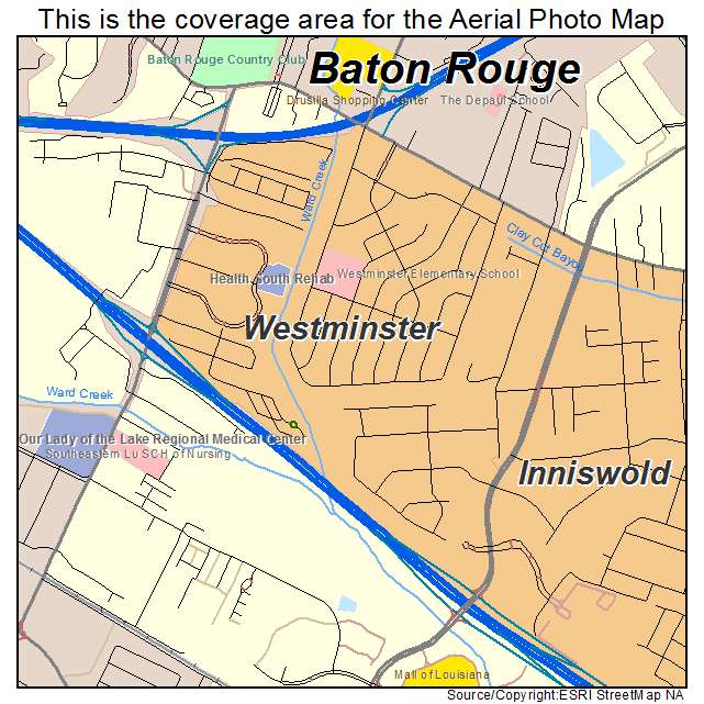 Westminster, LA location map 