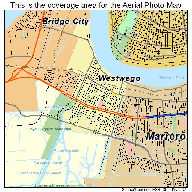 Westwego, LA location map 