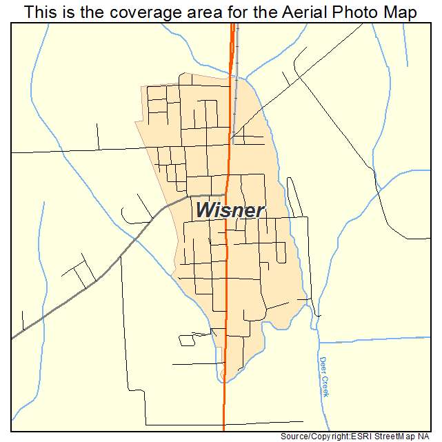 Wisner, LA location map 