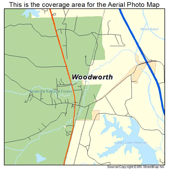 Woodworth, LA location map 