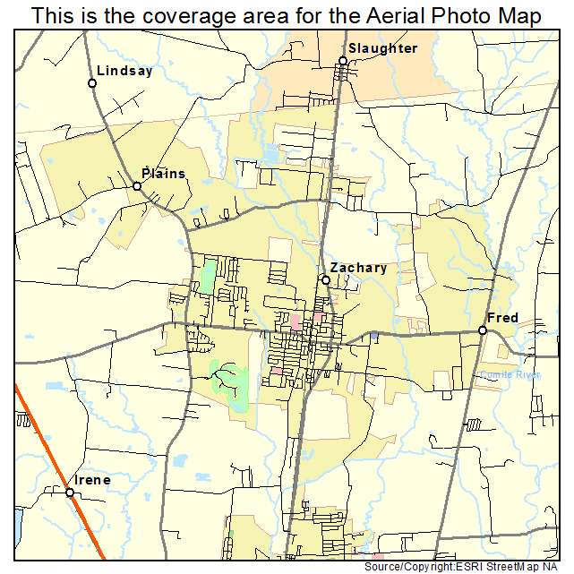 Zachary, LA location map 