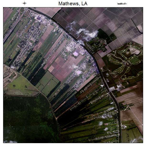Mathews, LA air photo map
