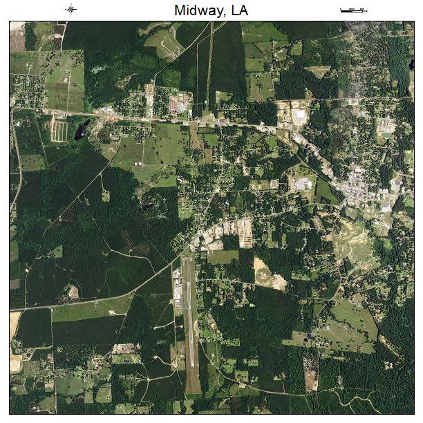 Midway, LA air photo map