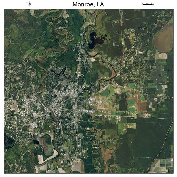 Monroe, LA air photo map