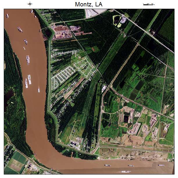 Montz, LA air photo map