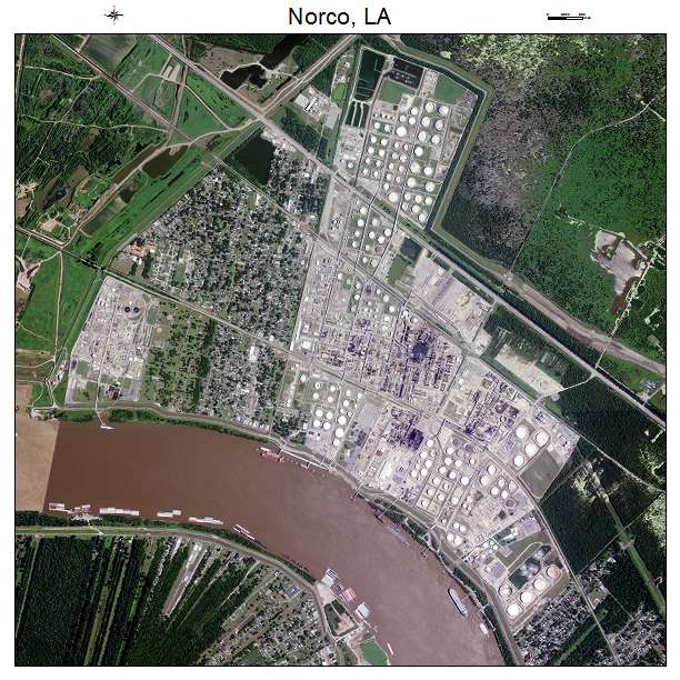 Norco, LA air photo map