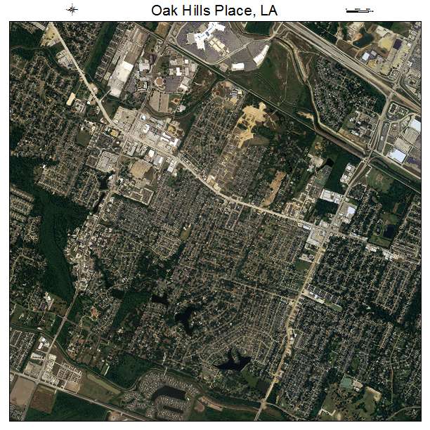 Oak Hills Place, LA air photo map
