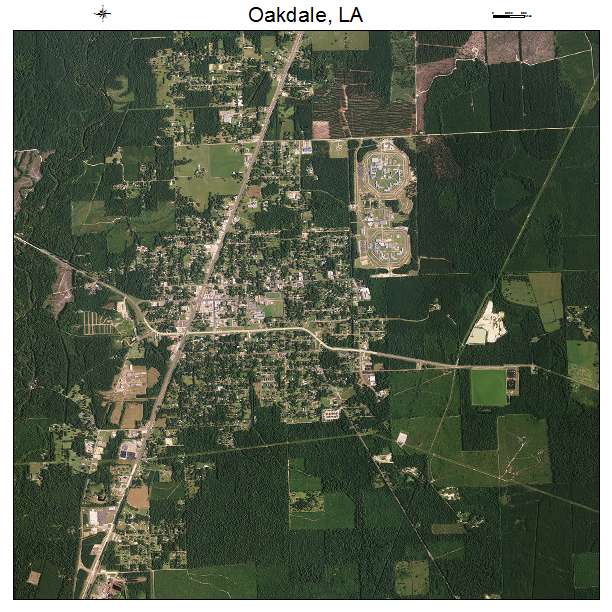 Oakdale, LA air photo map