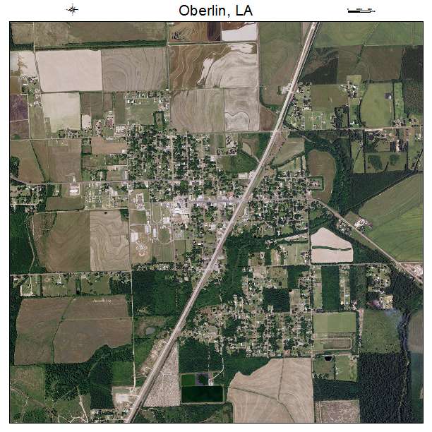 Oberlin, LA air photo map