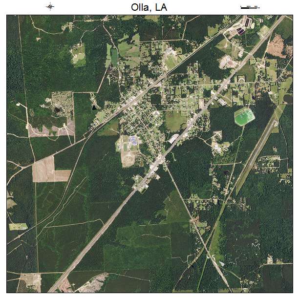 Olla, LA air photo map