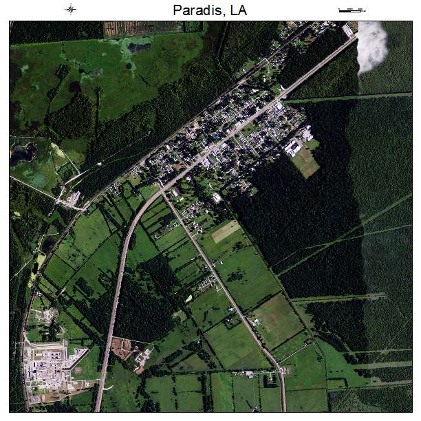 Paradis, LA air photo map