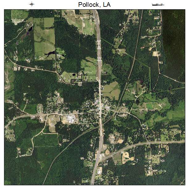 Pollock, LA air photo map
