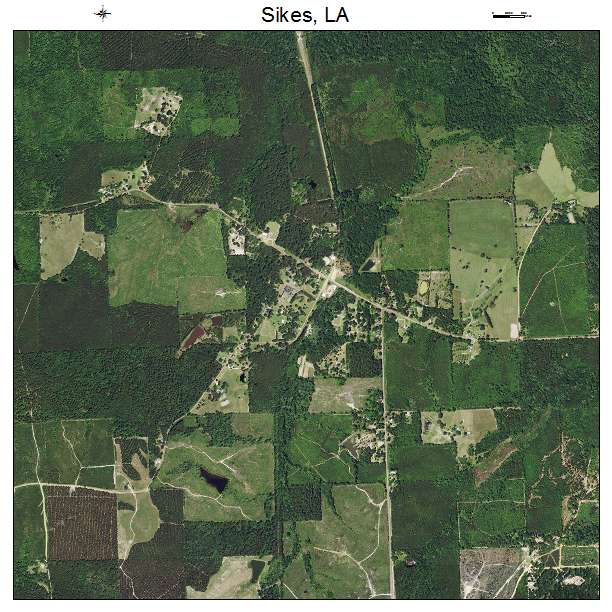 Sikes, LA air photo map