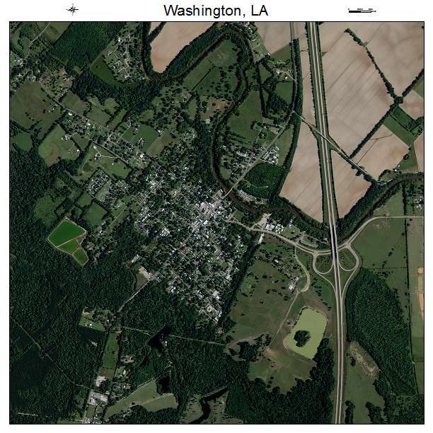 Washington, LA air photo map