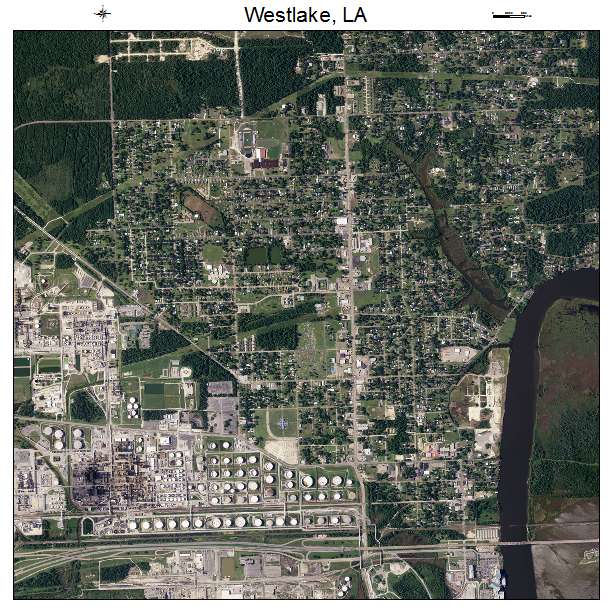 Westlake, LA air photo map